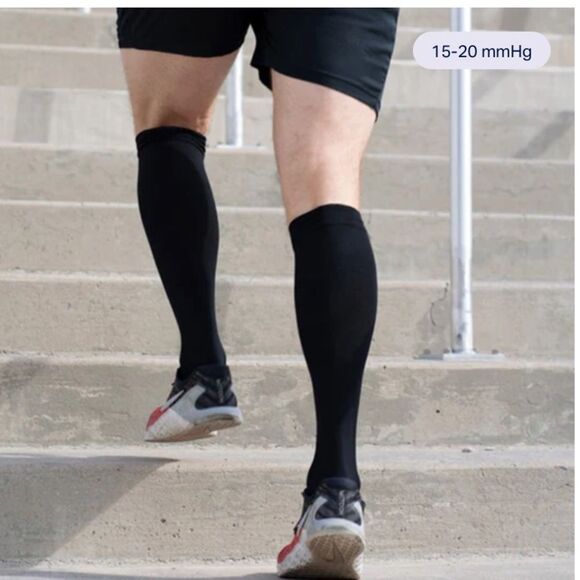 COMRAD Knee-High Compression Sock, Size Larges, multi speckle Black, NWT - Picture 3 of 8